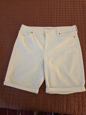 Chico's White Denim Bermuda Shorts